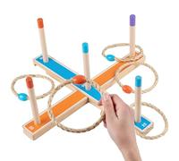Toss Ring Game - bersaglio in legno, per bambini, set di sfide da lancio all'aperto, allenatore di coordinamento nel cortile, attività di abilità e costruzione robusta bilanciata per feste per bambini