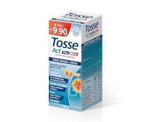 TOSSE ACT PLUS FORTE 150ML, Integratore Alimentare Liquido per Tosse Grassa e Secca, a base di Marrubio, Balsamo tolù, Erisimo, Malva, Piantaggine, Timo e Miele - Confezione da 150 ml
