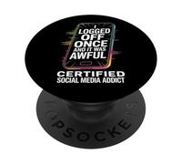 Tossicodipendente dai social media disconnesso una volta che il telefono umorismo meme PopSockets PopGrip Adesivo