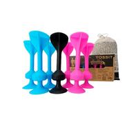TOSSIT Gioco di Lancio Divertente con Ventosa, Interni Esterni, Si Attacca a Muri, Finestre, Pavimenti, Alternativa Freccette, Bocce, Pétanque, Famiglia, Amici, Starter Pack, Rosa Blu