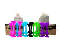 TOSSIT Gioco di Lancio Divertente con Ventosa, Interni Esterni, Si Attacca a Muri, Finestre, Pavimenti, Alternativa Freccette, Bocce, Pétanque, Famiglia, Amici, Twin Pack, Rosa Blu Viola Verde