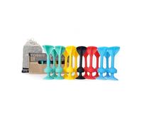 TOSSIT Gioco di Lancio Divertente con ventosa, Interni Esterni, Si Attacca a Muri, Finestre, Pavimenti, Alternativa Freccette, Bocce, Pétanque, Famiglia, Amici, Family Pack, Rosso Ciano Azzurro Giallo