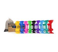 TOSSIT Gioco Freccette Ventosa, Bocce Interno Esterno per Pavimento e pareti, Silicone Potente e Durevole, Premium Pack Family, 8 Colori, Rosso Ciano Rosa Blu Viola Verde Blu Giallo