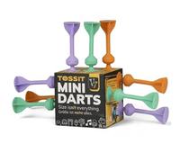 TOSSIT Mini Darts, Gioco di Freccette con Ventosa, Pétanque Interno Esterno Parete Pavimento, Silicone Resistente, Gioco Tavolo Viaggio, 9 Freccette, 3 Colori