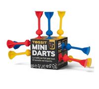 TOSSIT Mini Darts, Gioco di Freccette con Ventosa, Pétanque Interno Esterno Parete Pavimento, Silicone Resistente, Gioco Tavolo Viaggio, 9 Freccette, 3 Colori