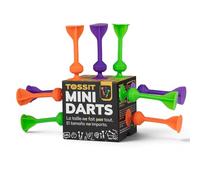 TOSSIT Mini Darts, Gioco di Freccette con Ventosa, Pétanque Interno Esterno Parete Pavimento, Silicone Resistente, Gioco Tavolo Viaggio, 9 Freccette, 3 Colori
