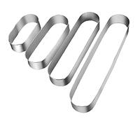 TOSSPER 4 Pezzi in Acciaio Inox Ovale Mousse Taglierina, Muffa della Torta Dessert Pasticceria Muffa Strumento di Cottura per La Cucina