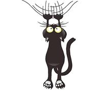 TOSSPER Adesivi Murali di Gatti Neri Fai Te Autoadesiva Autoadesiva Animale Decalcomanie Arredamento Art Decor per Camera Letto Soggiorno del Frigorifero Toilette