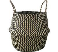 TOSSPER Basket del Ventre di Mare Intrecciata a Mano Cestino con Impianti di Storage Pot Lavanderia Picnic Picnic Grocery