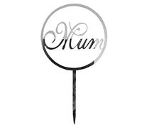 TOSSPER di 1pc Acrilico Cake Toppers Bastoncini d'Argento Squisita Torta Picks La Decorazione della Torta di Compleanno per La