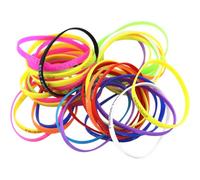 TOSSPER Lotti 20pcs Mix Colors Lettere Stampa Bracciale in Silicone Braccialetto da Polso 5mm Elastico Gomma Amicizia Bracciali da Uomo Gioielli da Uomo