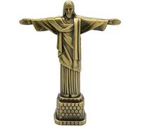 TOSSPER Metallo Brasile Cristo Redentor Figurine Cattolico Gesù Statua Ornament Office Home Tavolino Della Decorazione Religione Regalo