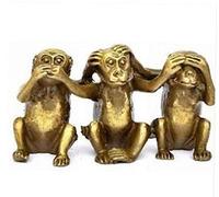 TOSSPER Miniature Rame Statua Tre Scimmie Sagge Ornamento Hear See Parlare Male Di N. 3 Scimmia Crafts Ufficio Tavolino Della Decorazione a Caso Stile