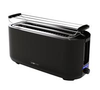Clatronic Tostapane 4 fette | Tostapane con inserto per panini | Tostapane a fessura lunga con funzione scongelamento/riscaldamento/arresto rapido | Tostapane nero anche per panini e cialde pronte |