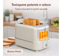 Tostapane 2 Fette 800W 7 Livelli Scongelamento Riscaldamento Professionale Slim