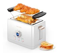 Tostapane 2 fette, ZachVO tostapane con inserto per panini, 6 livelli di doratura, cassetto raccoglibriciole rimovibile da 850 W, schermo a LED, High Lift, riscaldamento, scongelamento, funzione di