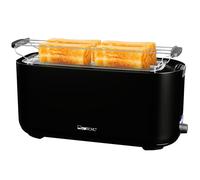 Clatronic Tostapane 4 fette | Tostapane con inserto per panini | Tostapane a fessura lunga con funzione scongelamento/riscaldamento/arresto rapido | Tostapane nero anche per panini e cialde pronte |