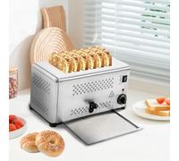 Tostapane 6 fette, 3 livelli di doratura, 2400 W, in acciaio inox, funzione di riscaldamento, funzione sollevamento, spegnimento automatico, per pane spesso, toast e panini, 41 x 22 x 27 cm