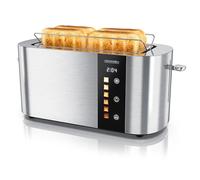 Tostapane a 2 Lunghe Fessure per 4 Fette, 1500 W, Visualizzazione a colori dei livelli di doratura, Display con indicazione del tempo rimanente, Tasti touch, Scaldapasta viennese, Doratura da 1 a 6