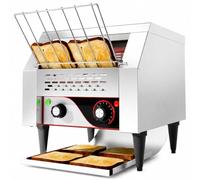 Tostapane a nastro commerciale acciaio inossidabile per pane e panini | 3 Modalità di Riscaldamento, 7 Livelli di Doratura, Ideale per Ristoranti, Panetterie, Buffet(B)