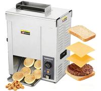 Tostapane Automatico A Doppia Ingresso, 2000W, Macchina Riscalda Verticale Per Hamburger, Riscaldamento Rapido Commerciale, Controllo Temperatura, 1400 Fette/Ora Per Tostatura Uniforme