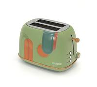 Tostapane Caprizze Kaito con doppia fessura extra larga 6 livelli di tostatura decorazione floreale ed effetto legno verde opaco