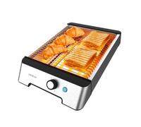 Cecotec Tostapane Pane Orizzontale Tostapane Piatto 3 Resistenze Niceslice Inox. 1000W, Tutti I Tipi Di Pane E Panini, Resistenze Al Quarzo, Finitura In Acciaio Inox, 6 Fasi Di Tostatura