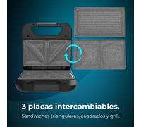 Macchina per sandwich combinata Cecotec Rock'nToast con 3 piastre intercambiabili da 800 W