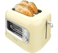 Cecotec Tostapane Verticale RetroVision Giallo, Potenza 700W, 2 Fessure Extra-Larghe, Design Unico di Visualizzazione, Controllo della Tostatura, Design Retrò, Copertura Antipolvere