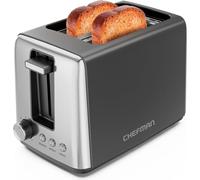Tostapane Chefman a 2 strati, 7 gradazioni, 3 modalità di cottura, vassoio raccoglibriciole rimovibile, tostapane per toast farciti e bagel, scongelamento, annullamento, perfetto per dolci - Nero