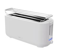 Tostapane Clatronic® 4 fette | tostapane a fessura lunga con funzione di scongelamento/riscaldamento/arresto rapido|con attacco per panini | bianco | anche per panini da toast e cialde pronte| TA 3802