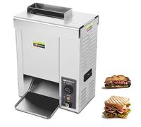 Tostapane Commerciale Completamente Automatico Per Burger, 2000W Elettrico A Nastro, Costruzione In Acciaio Inox, Controllo Temperatura 50-300°C, 1400 Fette/Ora Per Fast Food