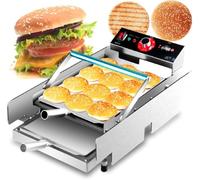 Tostapane commerciale per panini da hamburger da 220 V con controllo della temperatura da 50 a 300 °C, griglia a nastro automatica per ristoranti e hamburgerie. (Big)