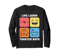 Tostapane con scritta "Live Laugh Toaster Bath", divertente e motiv Maglia a Manica