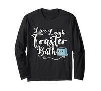 Tostapane con scritta "Live Laugh Toaster Bath Inspirational Funny Life Joke Humour Maglia a Manica