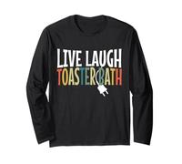 Tostapane con scritta "Live Laugh Toaster Bath Meme Funny Bathroom Retro Vintage Maglia a Manica