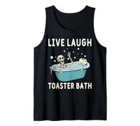 Tostapane da bagno con scritta "Live Laugh, scheletro" Canotta