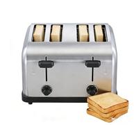 Tostapane di livello commerciale 4 fette, macchina per il pane, 200 pezzi/ora, acciaio inossidabile, leva a 6 impostazioni, sollevamento automatico, fessura larga 4 cm, per elettrodomestici da cucina