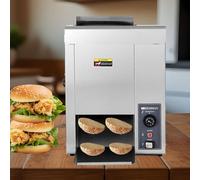 Tostapane elettrico per panini per hamburger commerciale, spessore regolabile, temperatura 50-300 °C, doppio ingresso, macchina per hamburger in acciaio inox per fast food e bar