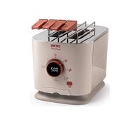 Imetec Grantoast - Tostapane 2 Fette XL con Pinze Apribili per Toast Farciti - 7 Livelli Doratura, Facile Pulizia, Display LED, Griglia Scalda Brioche, Pizzette e Focacce, Timer Digitale, Acciaio Inox
