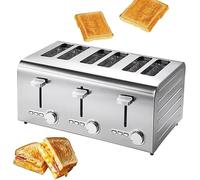 Tostapane in acciaio inox, tostapane con 7 velocità regolabili, funzione congelato/annulla/ricalda, pop-up automatico, fessure indipendenti e extra larghe con elevazione alta