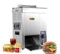 Tostapane per hamburger commerciale, macchina per cuocere il pane per hamburger verticale automatica da 2000 W con controllo della temperatura di 50-300 ℃, 1400 fette/ora per ristoranti, fast food