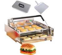 Tostapane per hamburger commerciale, Tostapane per hamburger elettrico da 800W con temperatura di 50-300°C e timer da 0-3 minuti, riscaldamento a doppio strato da 12 panini per ristoranti e panetterie