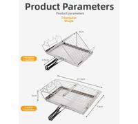 Tostapane Pieghevole da Esterno in Acciaio Inox Riscaldamento Rapido per Viaggio