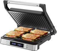 Tostapane Sandwich Maker Piastra Grill 1 Set Argento XL Per 4 Toast & Panini