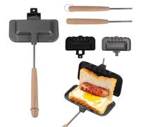 Tostapane Sandwich Maker, Tostiera per Toast, Cottura Piastra Antiaderente per Panini, con Manici Padella a Doppia Faccia per Spuntino e Colazione