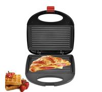 Tostapane sandwich, waffle maker da 3 in 1, potenza da 750 W, dotato di doppie luci degli indicatori e meccanismo di bloccaggio, manico da touch cool, telaio antiaderente rim black Horizontal stripes