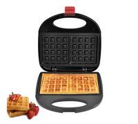 Tostapane sandwich, waffle maker da 3 in 1, potenza da 750 W, dotato di doppie luci degli indicatori e meccanismo di bloccaggio, manico da touch cool, telaio antiaderente rimovibile, ad black Waffles