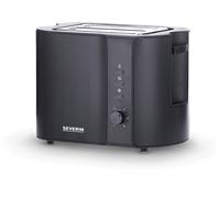 Tostapane SEVERIN AT 9552 2 fette 800 W Nero, Potenza 800 W, Numero di fessure per tostare 2, Sistema di sollevamento, Funzione scongelamento, Raccoglitore briciole, Nero