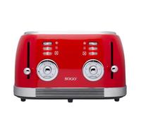 Tostapane Sogo SS-5465 4 Fessure Rosso Acciaio Inossidabile